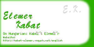 elemer kabat business card